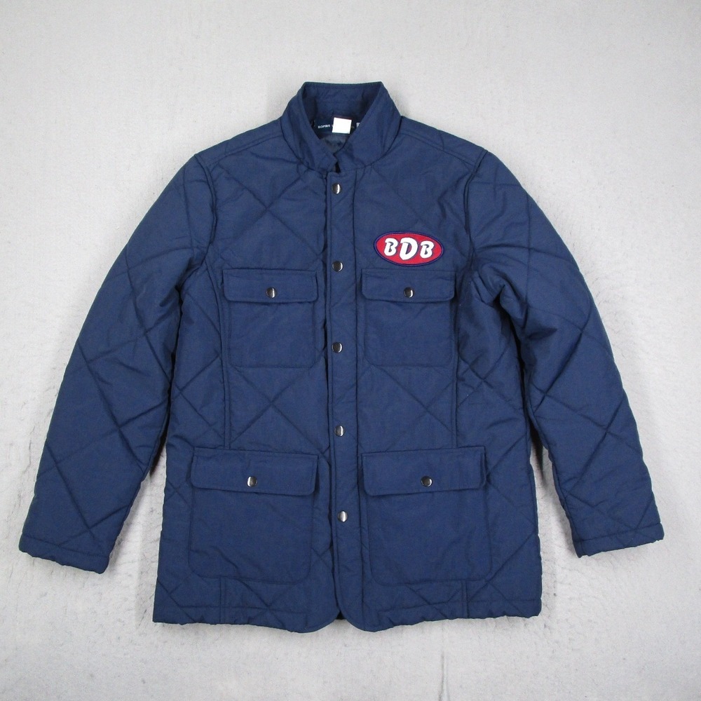 Bombs Darts Birds Mens Quilted Field Jacket Navy Blue Small Bdb California Co